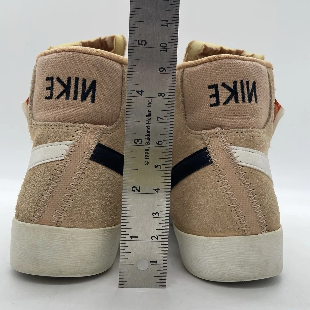 Nike Womens 7 Shoes Shoes Blazer Mid Rebel XX Bio Beige Suede Sneakers Side Zip‎